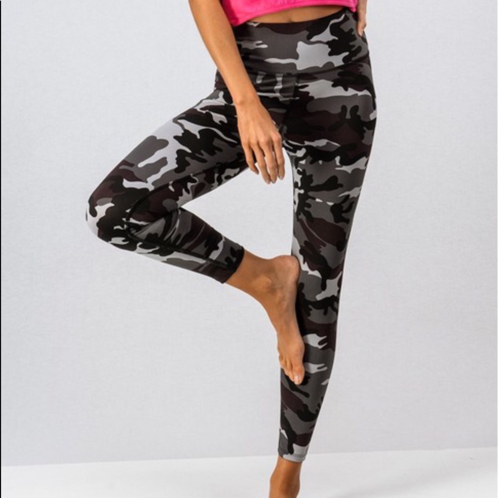 Grey Camo High Waisted Workout Leggings S-M-L